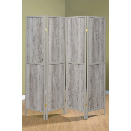 Coaster 4-Panel Folding Screen - Gray Driftwood