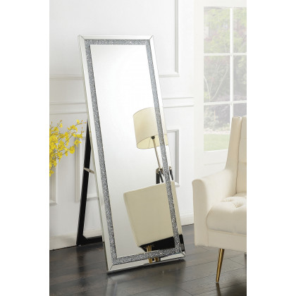 Coaster - Rectangular Cheval Floor Mirror in Silver