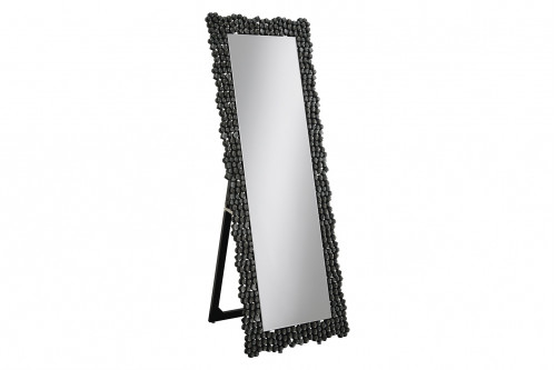 Coaster™ Textural Frame Cheval Floor Mirror - Silver/Smoky Gray