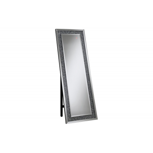 Coaster - Rectangular Standing Mirror With Led Lighting in Silver
