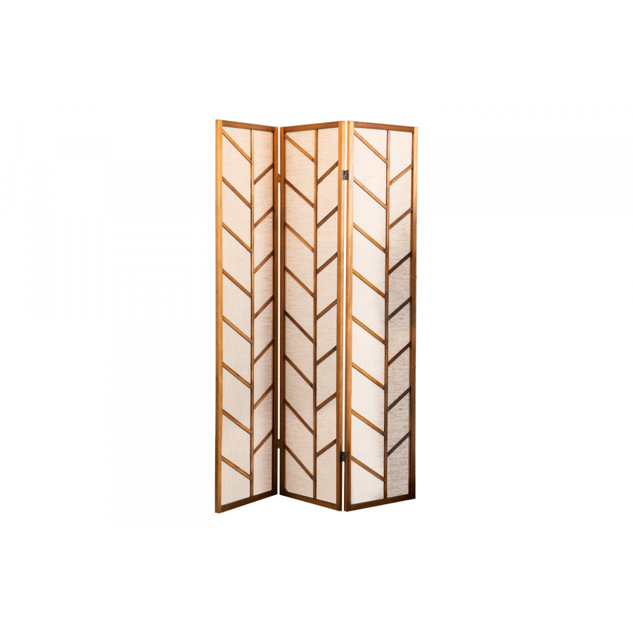 Coaster - Foldable 3-Panel Screen in Walnut/Linen
