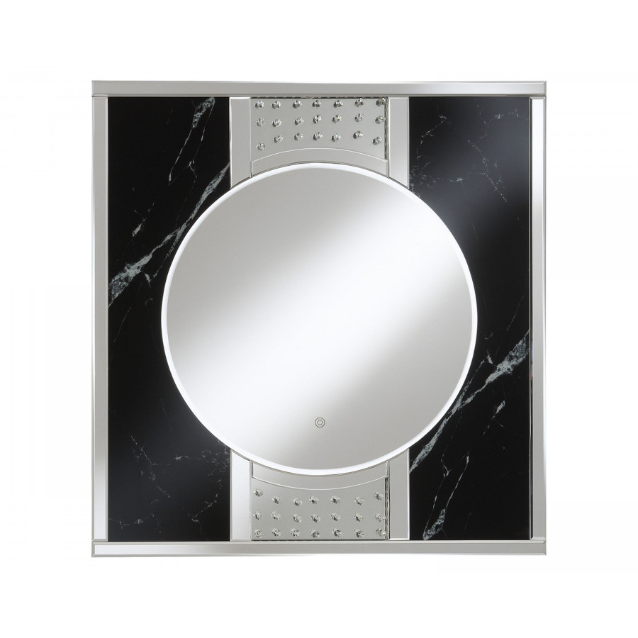 Coaster - Square Led Wall Mirror in Silver/Black