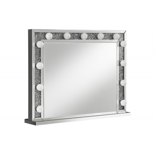 Coaster - Rectangular Table Mirror With Lighting in Silver