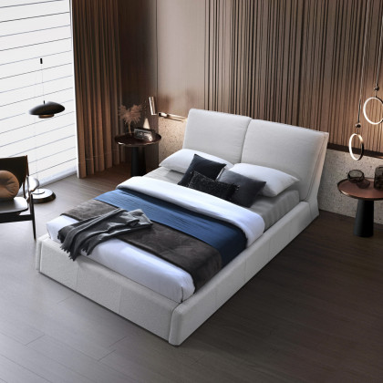 Contempo Bella Upholstered Queen Size Bed - Gray, Polyurethane