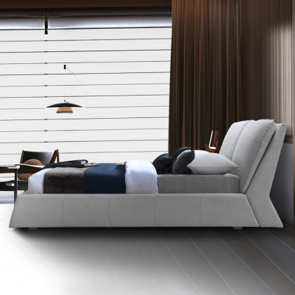 Contempo Bella Upholstered Queen Size Bed - Gray, Polyurethane