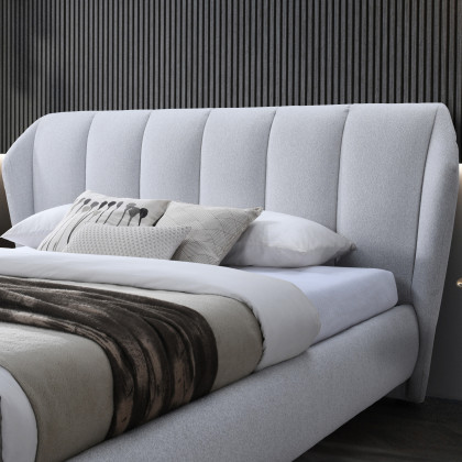 Contempo Donna Upholstered King Size Storage Bed - Ash, Fabric