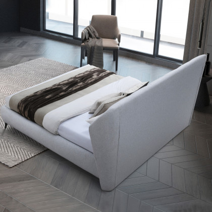 Contempo Donna Upholstered King Size Storage Bed - Ivory, Fabric