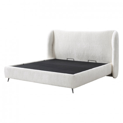 Contempo Lucia Upholstered Queen Size Bed - Ash, Fabric