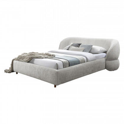 Contempo Olivia Upholstered Queen Size Bed - Taupe, Fabric