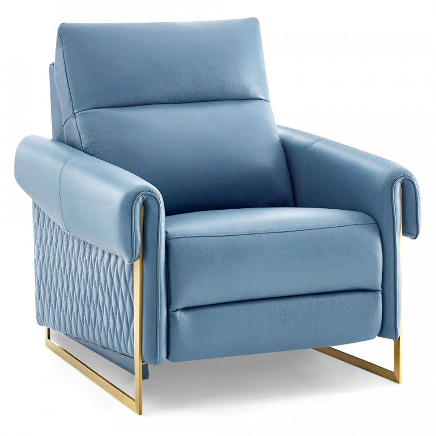 Creative Alice Recliner Armchair - Blue, Leather