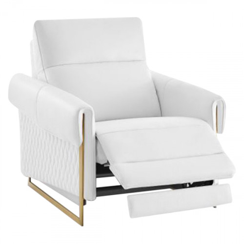 Creative Alice Recliner Armchair - White, Leather
