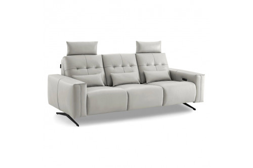Creative™ Amalfi Sofa With Two Recliners - Light Gray
