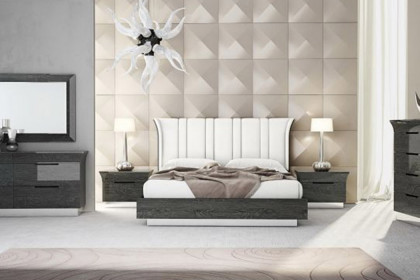Creative™ Ariana Bed With Upholstered Headboard Gray - Queen Size