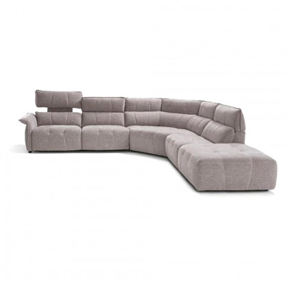Creative Borg Left Arm Facing Sectional with Recliners - Light Gray, Fabric