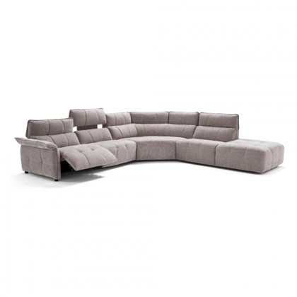 Creative Borg Left Arm Facing Sectional with Recliners - Light Gray, Fabric