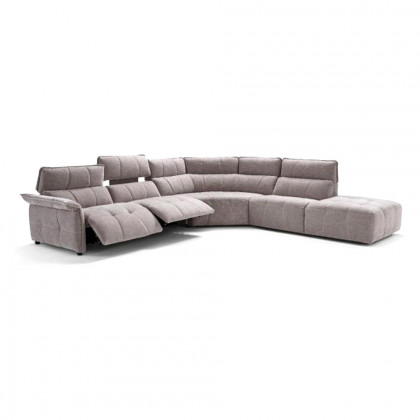 Creative Borg Left Arm Facing Sectional with Recliners - Light Gray, Fabric