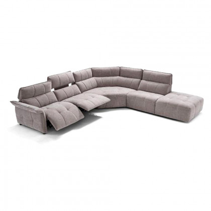 Creative Borg Left Arm Facing Sectional with Recliners - Light Gray, Fabric