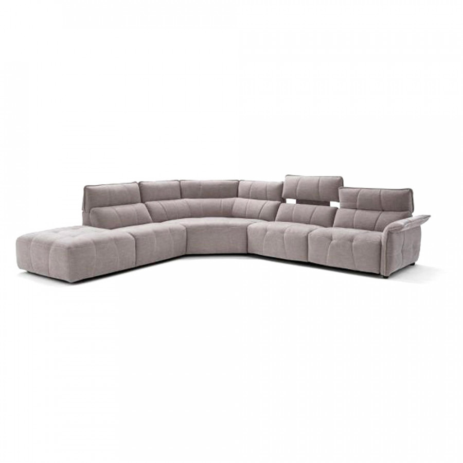 Creative Borg Right Arm Facing Sectional with Recliners - Light Gray, Fabric