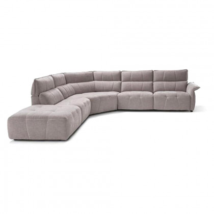 Creative Borg Right Arm Facing Sectional with Recliners - Light Gray, Fabric