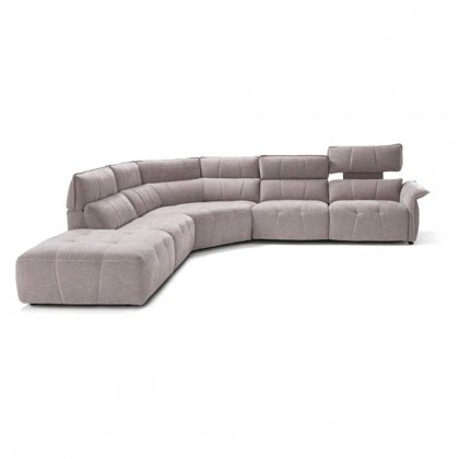 Creative Borg Right Arm Facing Sectional with Recliners - Light Gray, Fabric