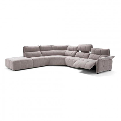 Creative Borg Right Arm Facing Sectional with Recliners - Light Gray, Fabric
