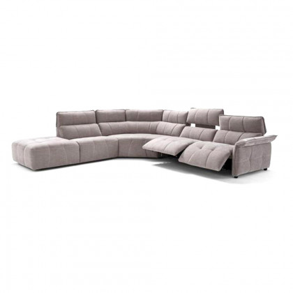 Creative Borg Right Arm Facing Sectional with Recliners - Light Gray, Fabric