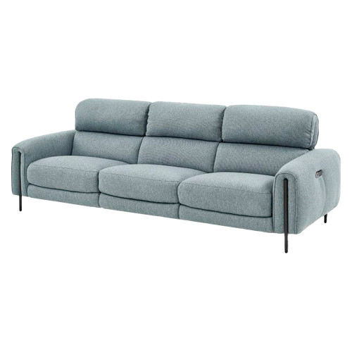 Creative Charm Sofa with Two Recliners - Gray Lagoon, Fabric
