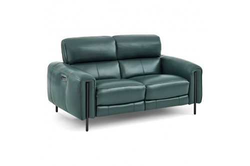 Creative™ Charm Leather Loveseat With Two Recliners Cr - Klep Leather