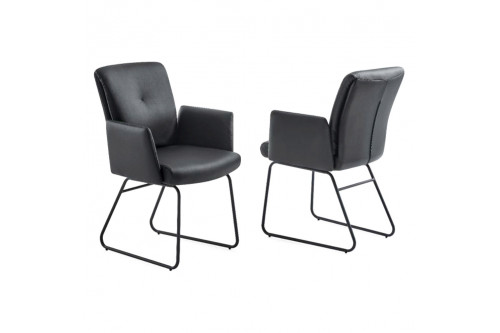 Creative™ Cyprus Armchair Upholstered With Black Faux Leather Black Frame