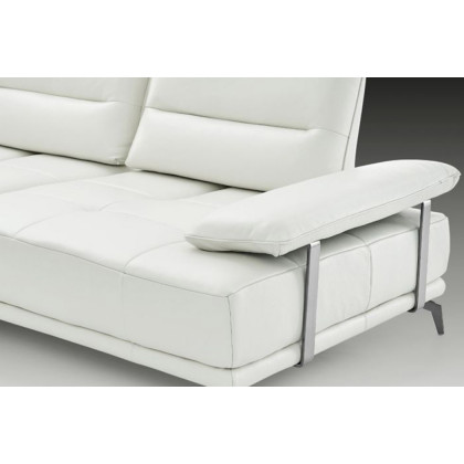 Creative Eleganto 5 Piece Sectional with Power Motion Backrests - Alabaster, Leather