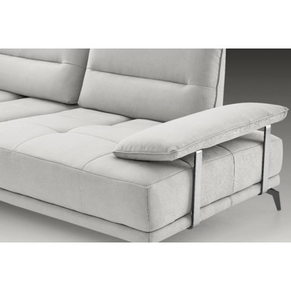 Creative Eleganto 5 Piece Sectional with Power Motion Backrests - Frost Gray, Leather