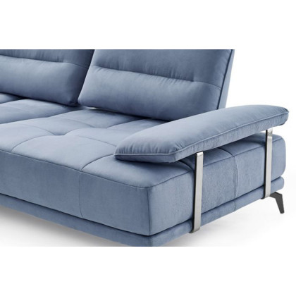 Creative Eleganto 5 Piece Sectional with Power Motion Backrests - Pacific Blue, Leather