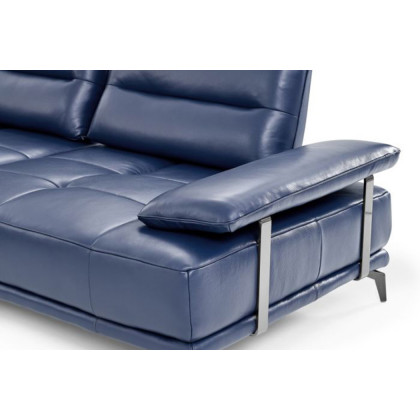 Creative Eleganto 5 Piece Sectional with Power Motion Backrests - Dark Denim, Leather
