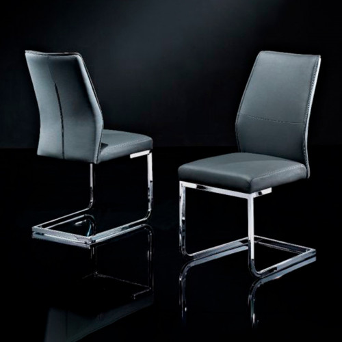 Creative Fiore Dining Chair - Gray, Eco-Leather