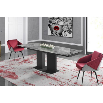 Creative Jess Armchair - Bordeaux/Chrome, Velvet/Metal
