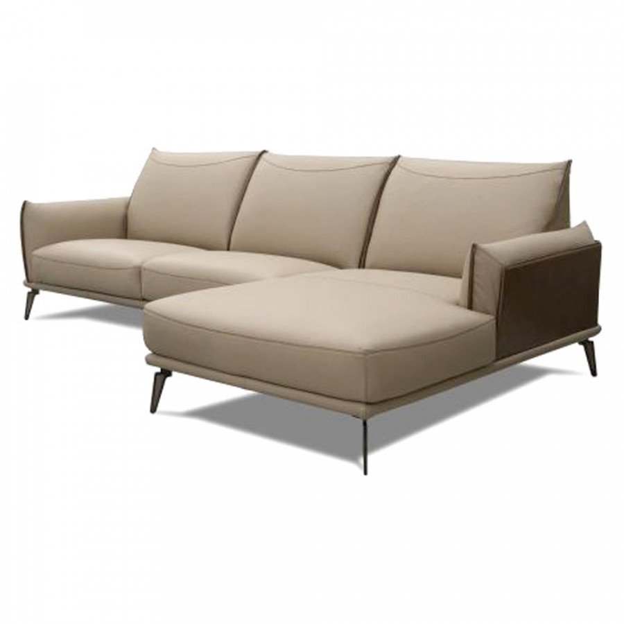 Creative Libeccio Right Facing Sectional - Beige, Leather