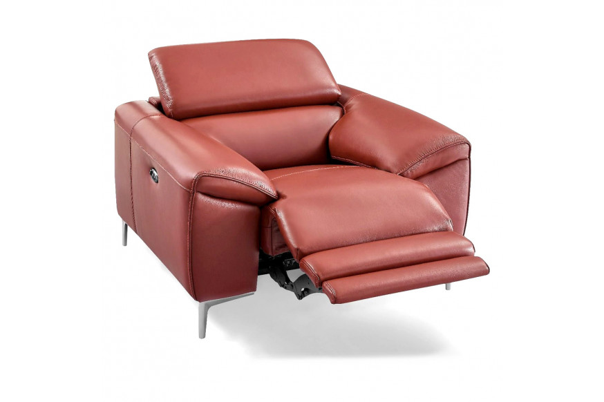 Creative™ Lucca Leather Armchair With Power Recliner - Rustic Red Leather HTL