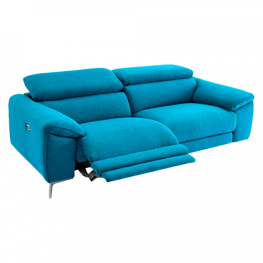 Creative Lucca Sofa with Recliners - Turquois, Fabric