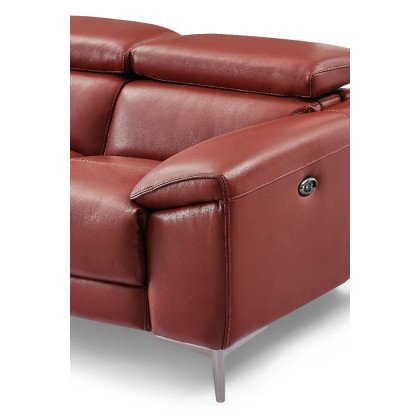 Creative Lucca Loveseat with Power Recliners - Rustic Red, Leather