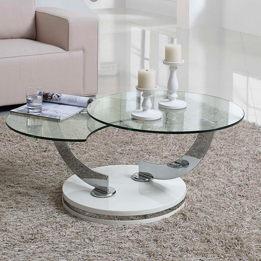 Creative Lulu Rotating Coffee Table - White High Gloss