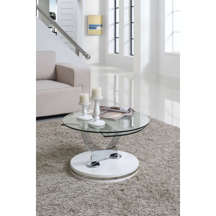 Creative Lulu Rotating Coffee Table - White High Gloss