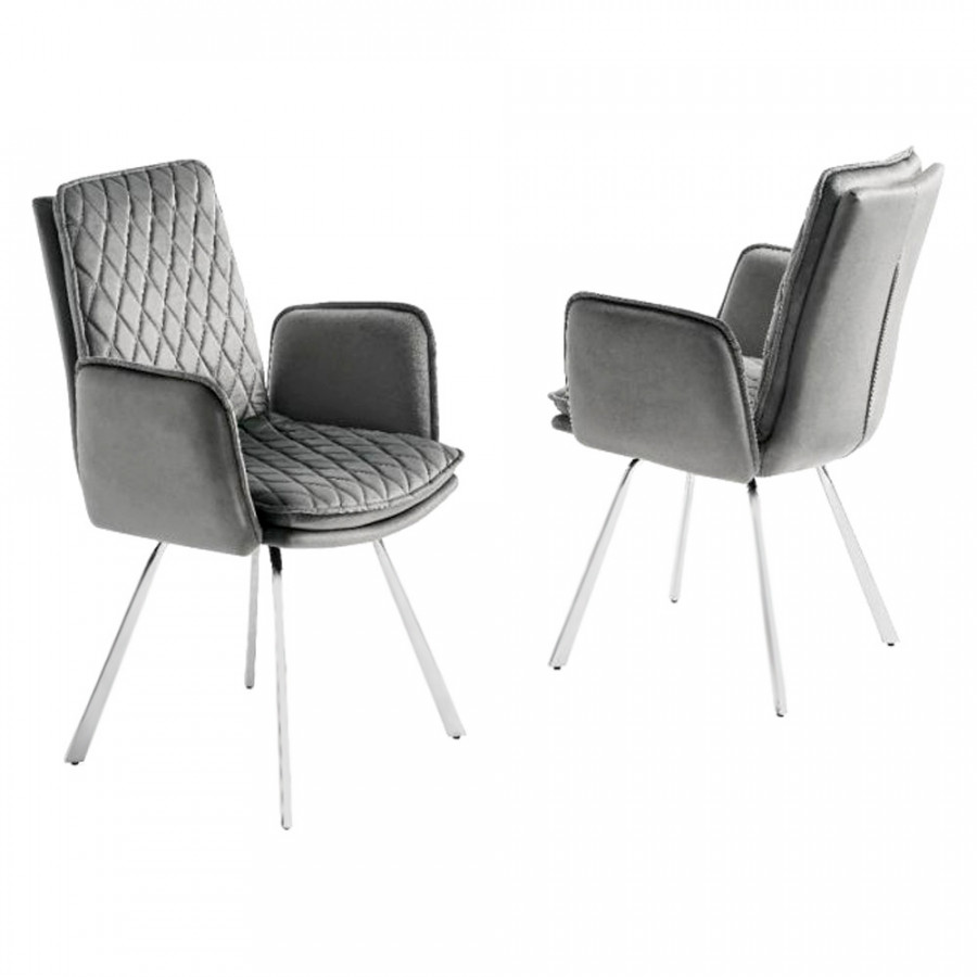 Creative Novel Upholstered Armchair - Gray/Black, Fabric/Metal