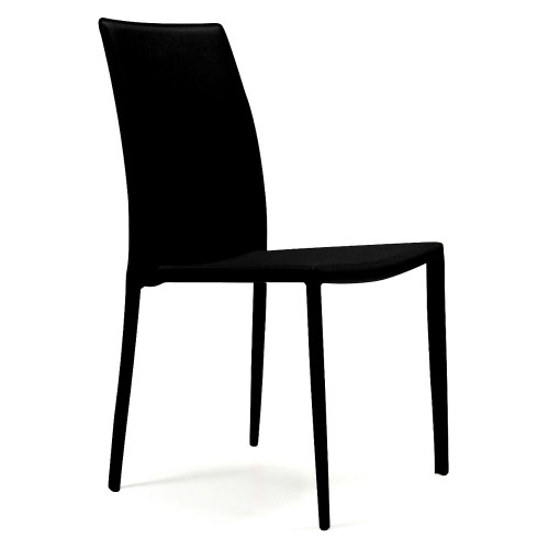 Creative Orlando Side Chair - Black, Eco-Leather