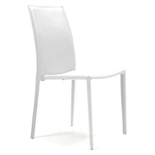 Creative Orlando Side Chair - White, Eco-Leather