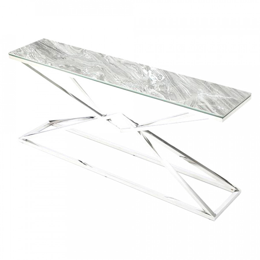 Creative Pyramid Console Table - Ceramic Gray Gloss