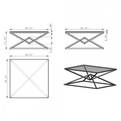 Creative Pyramid Coffee Table - Ceramic Dark Gray Gloss