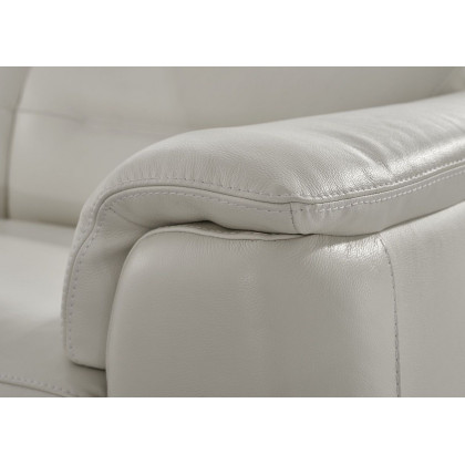 Creative Rossi Sectional with Power Recliners - Alabaster, Leather