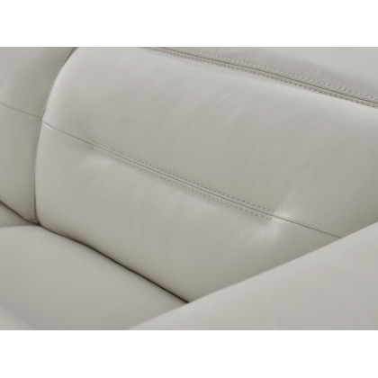 Creative Rossi Sectional with Power Recliners - Alabaster, Leather