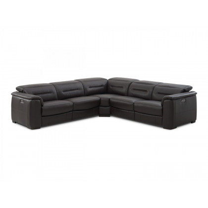 Creative Rossi Sectional with Power Recliners - Walnut, Leather