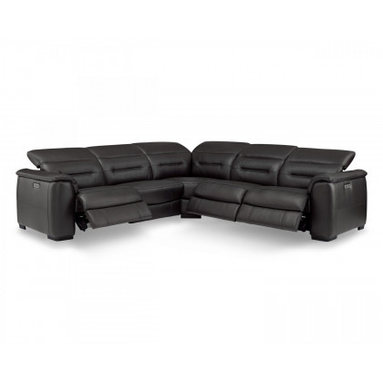 Creative Rossi Sectional with Power Recliners - Walnut, Leather